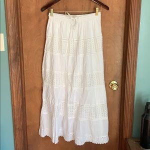 Long white skirt